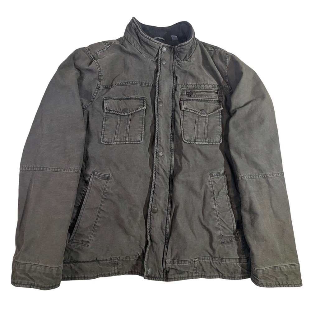 Levi Strauss & Co Utility Jacket Men's L Olive‎ Green READ